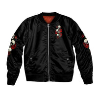 The Good Girl In Me 3 Skulls Rose Vintage Bomber Jacket - Wonder Print Shop