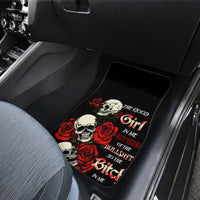 The Good Girl In Me 3 Skulls Rose Vintage Car Mats - Wonder Print Shop