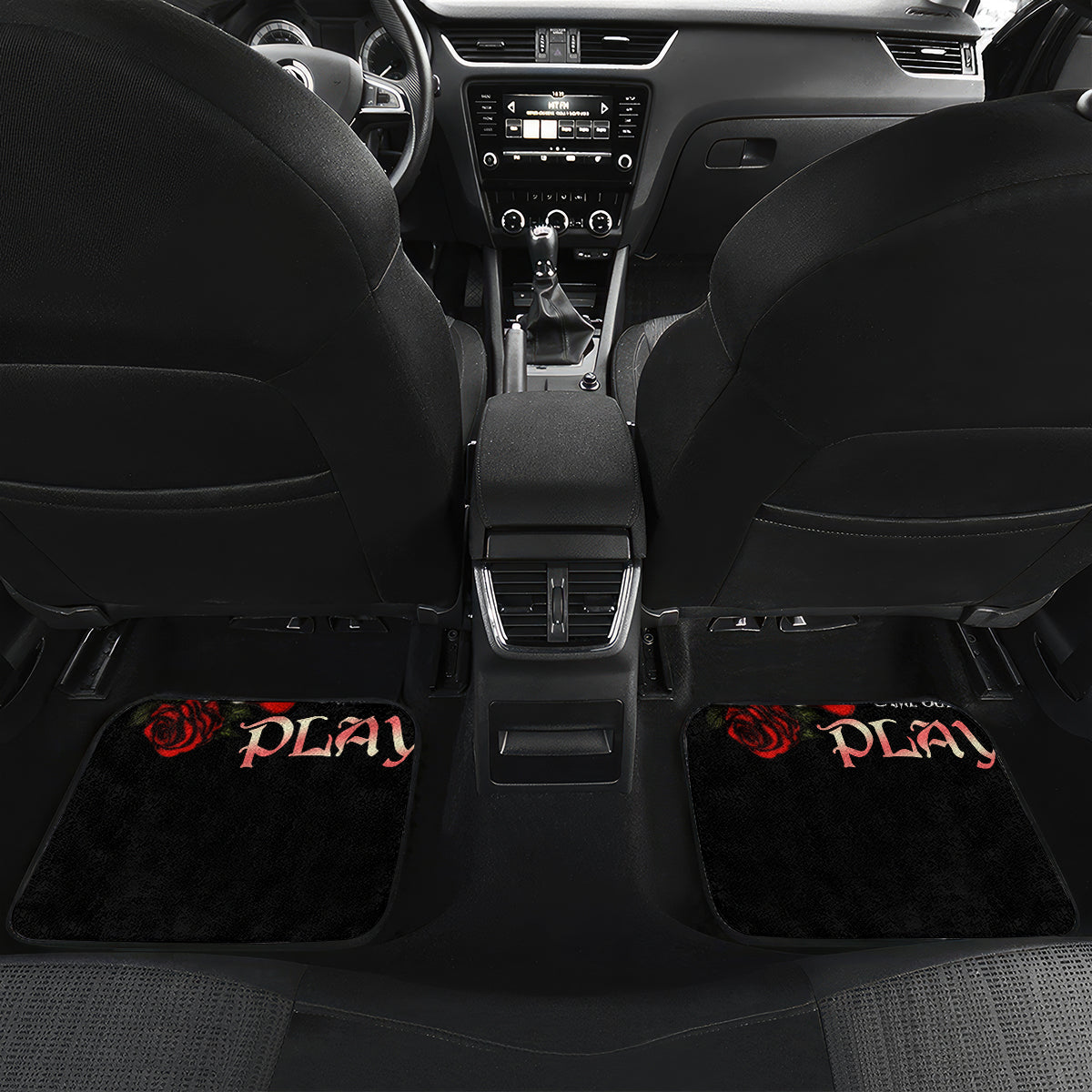 The Good Girl In Me 3 Skulls Rose Vintage Car Mats - Wonder Print Shop
