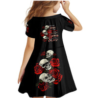 The Good Girl In Me 3 Skulls Rose Vintage Family Matching Mermaid Dress and Hawaiian Shirt - Wonder Print Shop