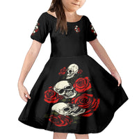 The Good Girl In Me 3 Skulls Rose Vintage Family Matching Off Shoulder Maxi Dress and Hawaiian Shirt - Wonder Print Shop
