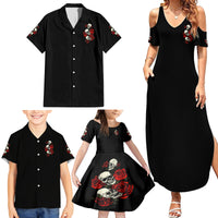 The Good Girl In Me 3 Skulls Rose Vintage Family Matching Summer Maxi Dress and Hawaiian Shirt - Wonder Print Shop