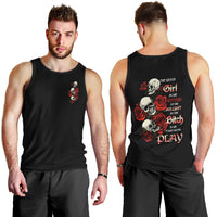 The Good Girl In Me 3 Skulls Rose Vintage Men Tank Top - Wonder Print Shop