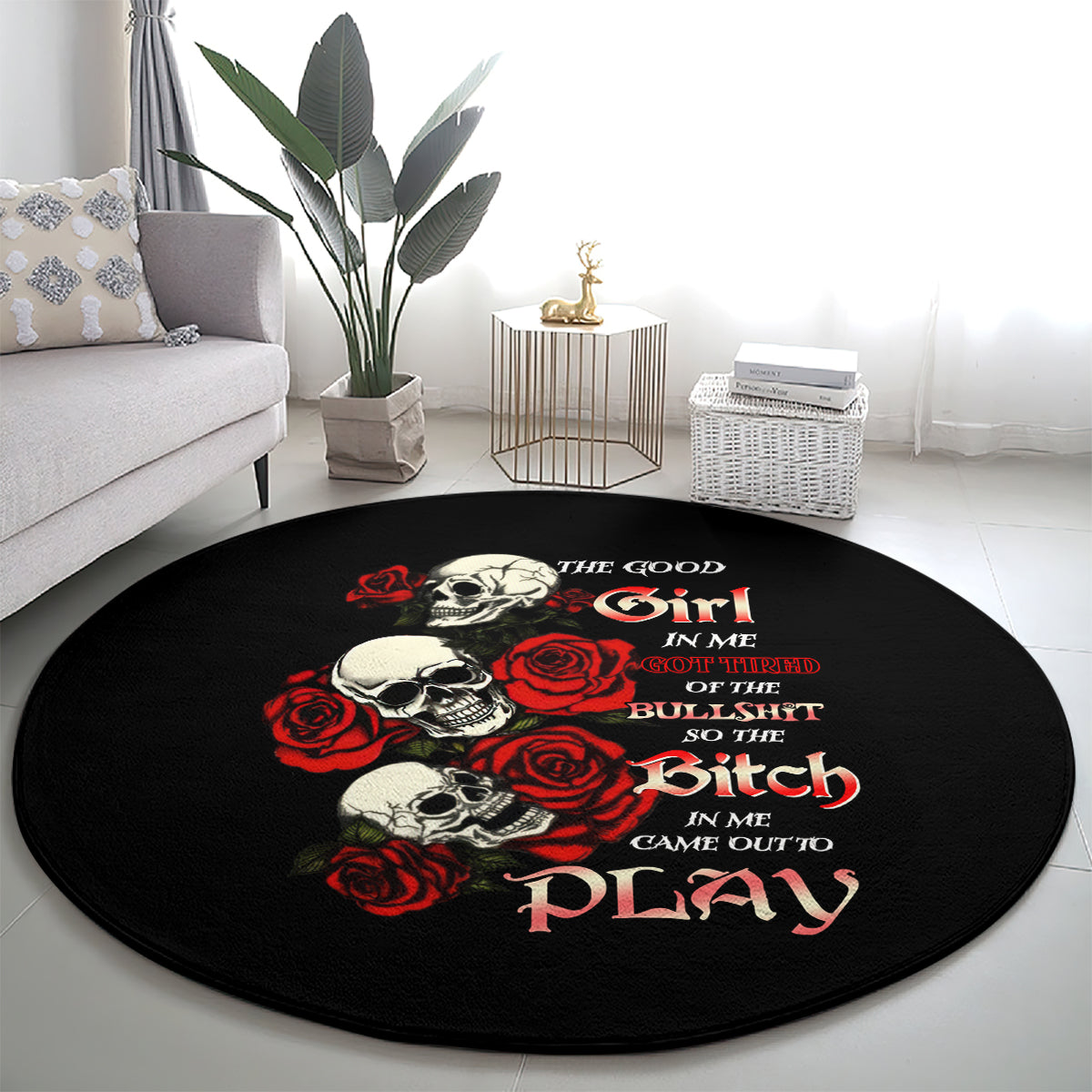 the-good-girl-in-me-3-skulls-rose-vintage-round-carpet