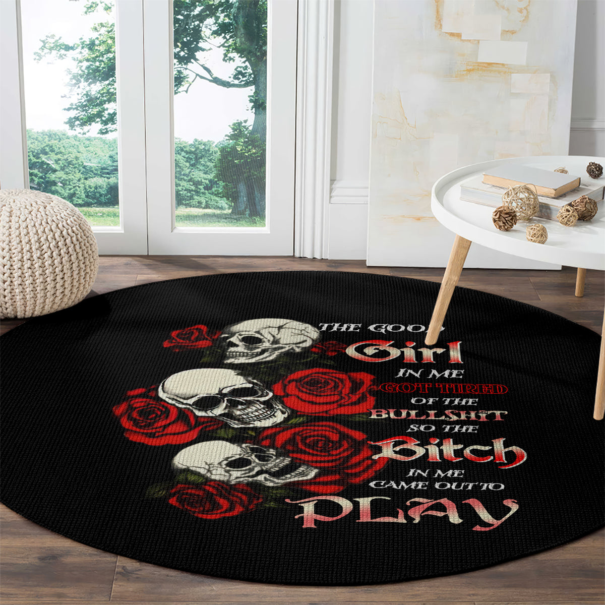 the-good-girl-in-me-3-skulls-rose-vintage-round-carpet
