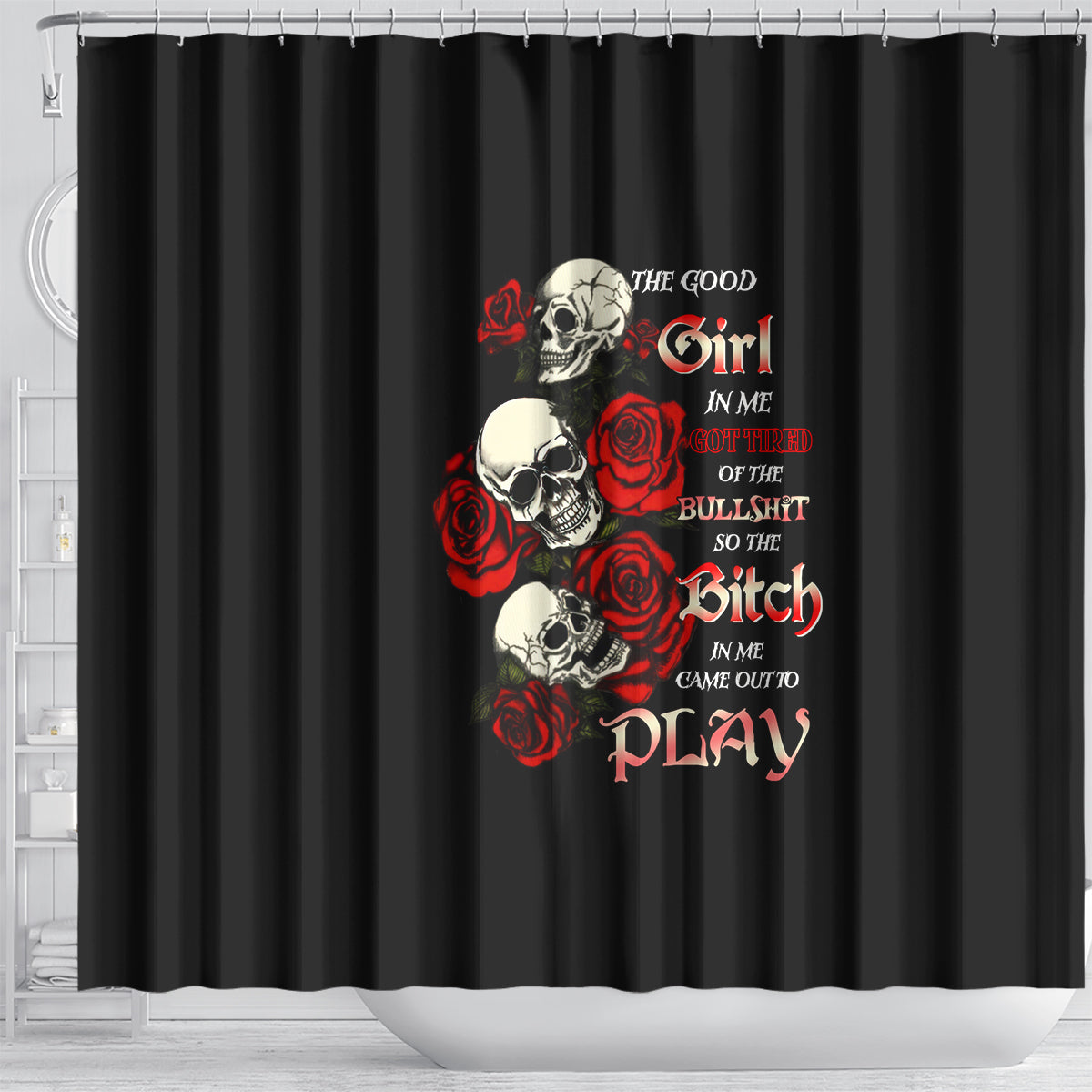 the-good-girl-in-me-3-skulls-rose-vintage-shower-curtain
