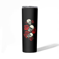 The Good Girl In Me 3 Skulls Rose Vintage Skinny Tumbler - Wonder Print Shop
