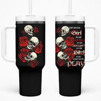 The Good Girl In Me 3 Skulls Rose Vintage Tumbler With Handle - Wonder Print Shop