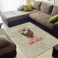 Stuck Between Idk Idc And Idgaf Skull Area Rug - Wonder Print Shop