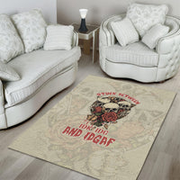 Stuck Between Idk Idc And Idgaf Skull Area Rug - Wonder Print Shop