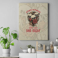 Stuck Between Idk Idc And Idgaf Skull Canvas Wall Art - Wonder Print Shop