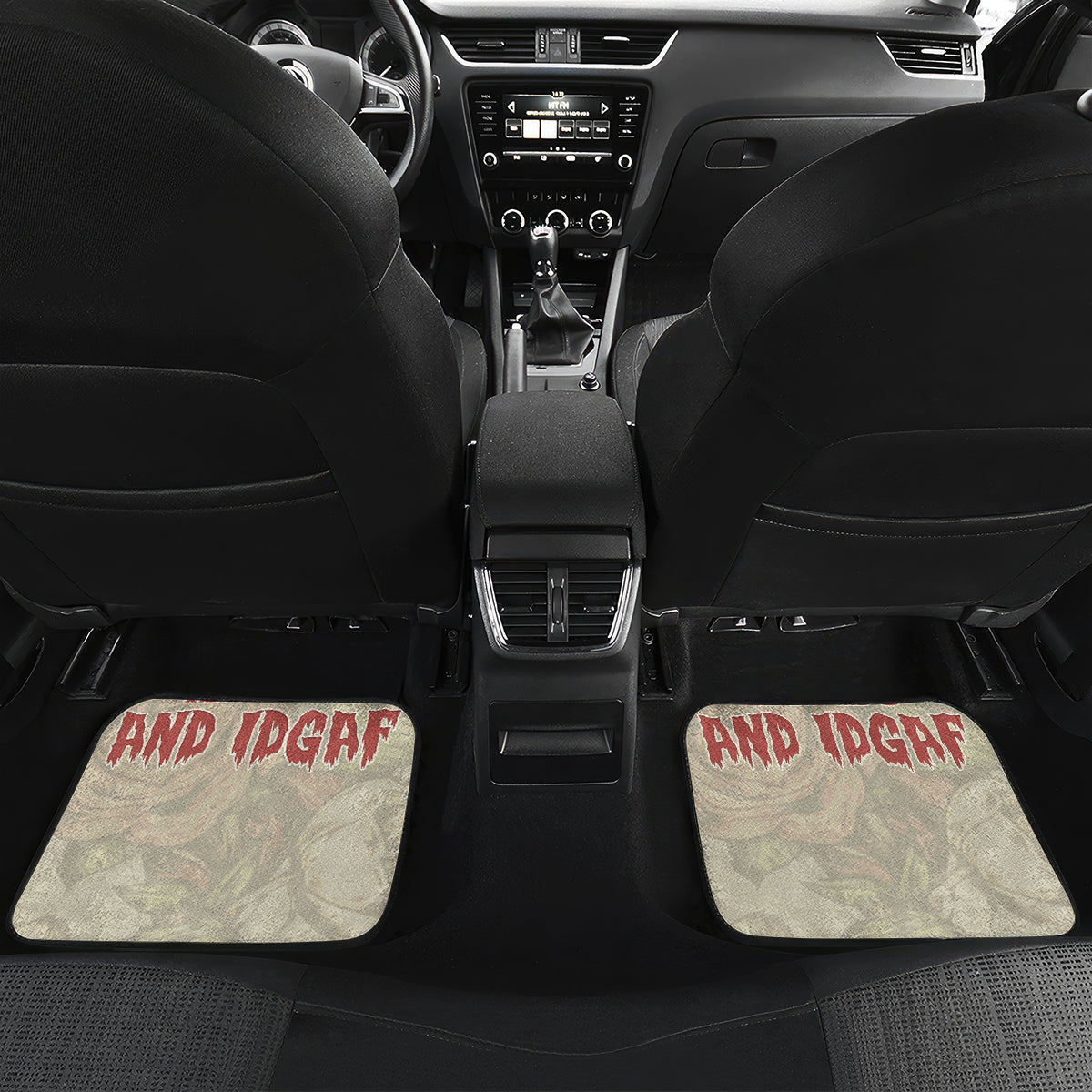Stuck Between Idk Idc And Idgaf Skull Car Mats - Wonder Print Shop