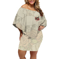 Stuck Between Idk Idc And Idgaf Skull Family Matching Off Shoulder Short Dress and Hawaiian Shirt - Wonder Print Shop