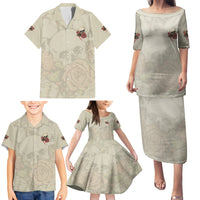 Stuck Between Idk Idc And Idgaf Skull Family Matching Puletasi Dress and Hawaiian Shirt - Wonder Print Shop