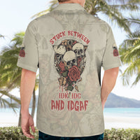 Stuck Between Idk Idc And Idgaf Skull Hawaiian Shirt - Wonder Print Shop