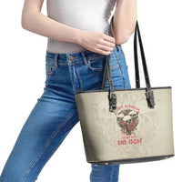 Stuck Between Idk Idc And Idgaf Skull Leather Tote Bag - Wonder Print Shop
