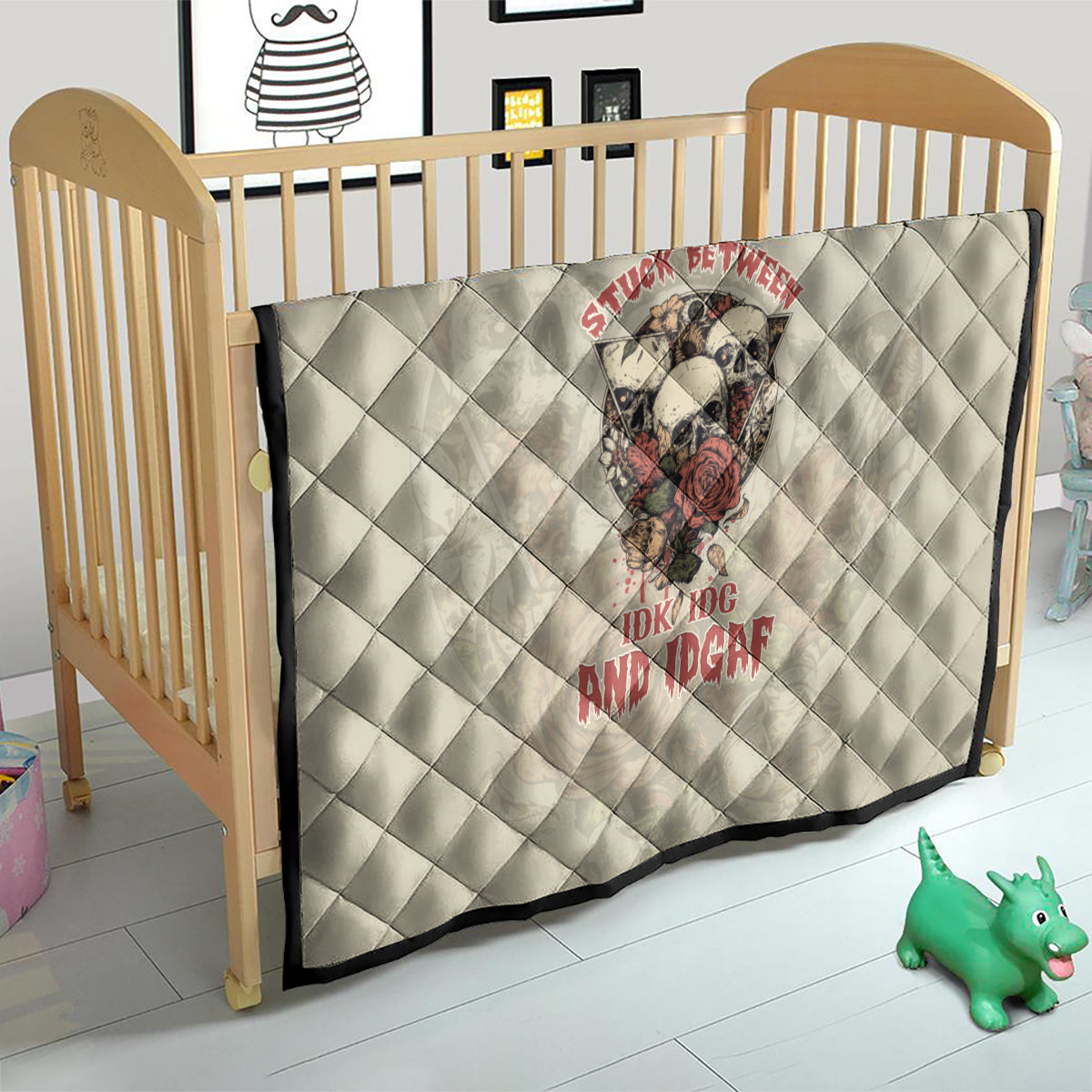 Stuck Between Idk Idc And Idgaf Skull Quilt - Wonder Print Shop