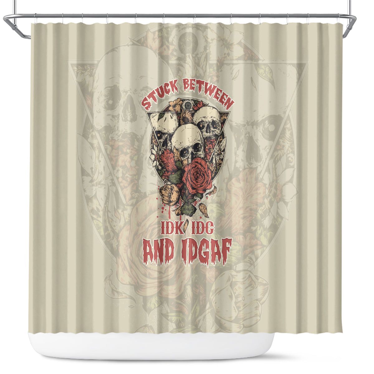 stuck-between-idk-idc-and-idgaf-skull-shower-curtain