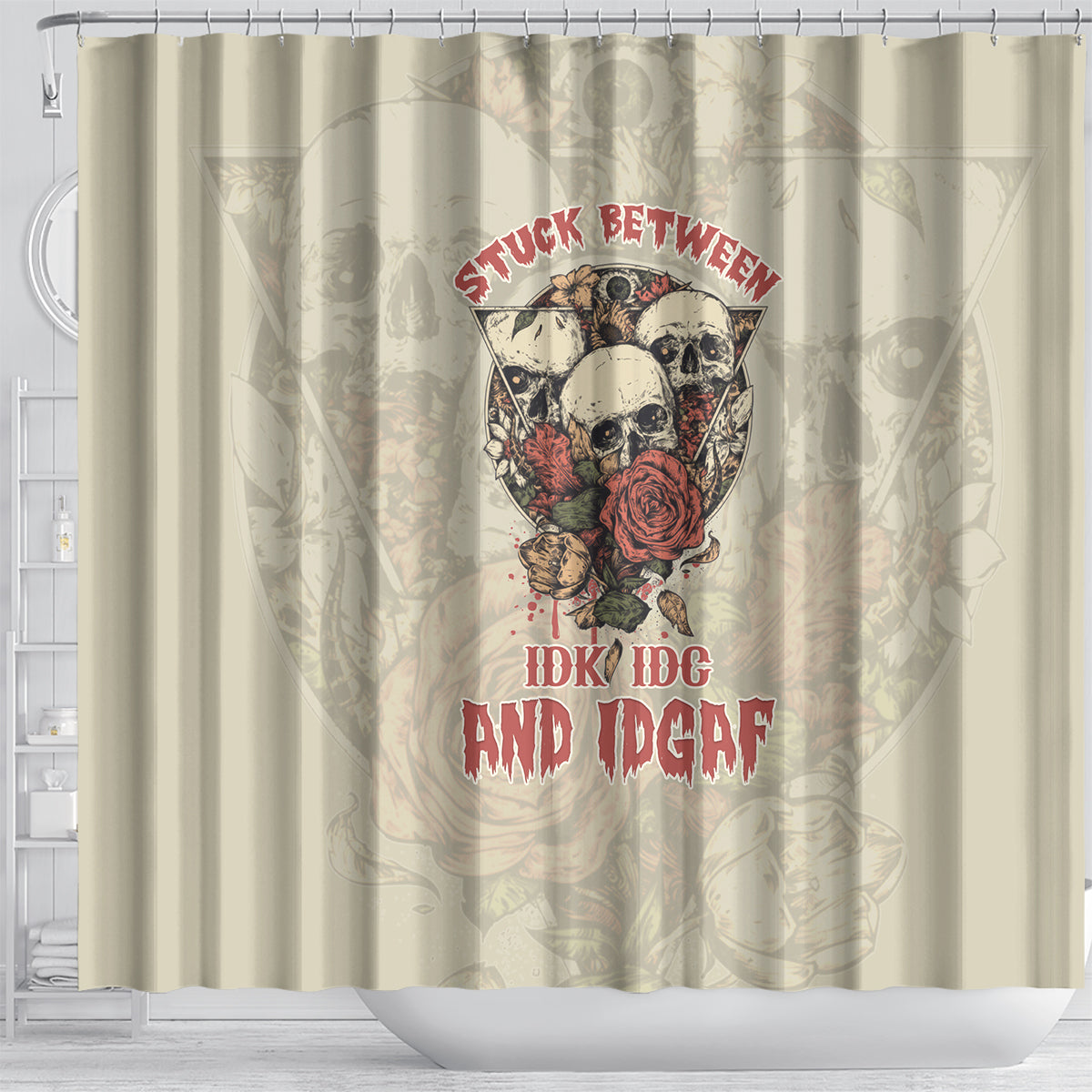 stuck-between-idk-idc-and-idgaf-skull-shower-curtain