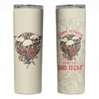 Stuck Between Idk Idc And Idgaf Skull Skinny Tumbler - Wonder Print Shop