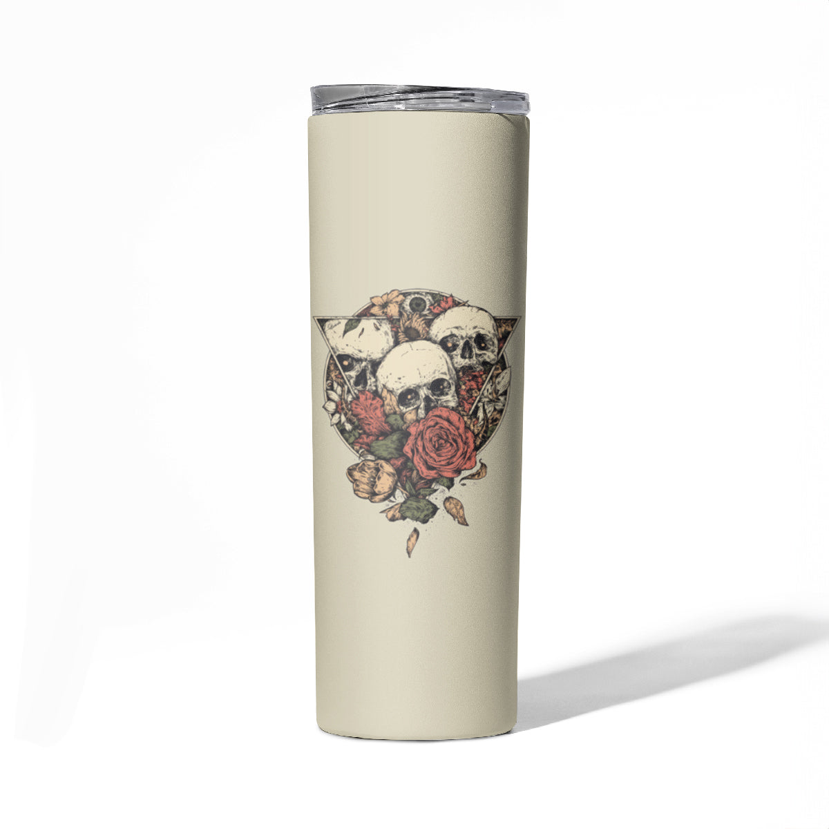 Stuck Between Idk Idc And Idgaf Skull Skinny Tumbler - Wonder Print Shop