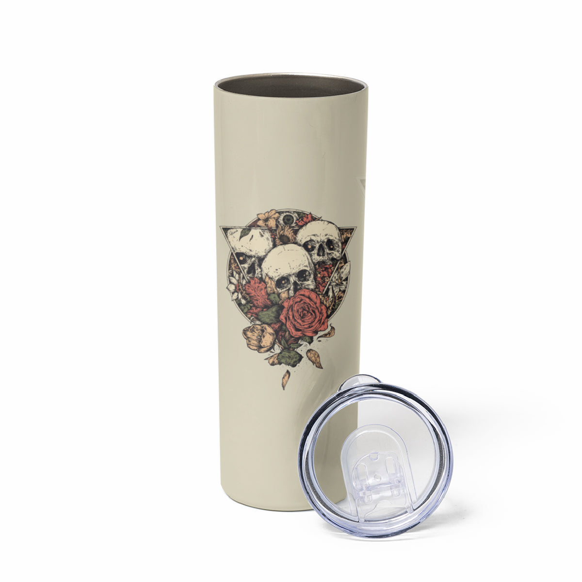 Stuck Between Idk Idc And Idgaf Skull Skinny Tumbler - Wonder Print Shop