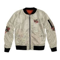 Stuck Between Idk Idc And Idgaf Skull Sleeve Zip Bomber Jacket - Wonder Print Shop
