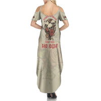Stuck Between Idk Idc And Idgaf Skull Summer Maxi Dress - Wonder Print Shop