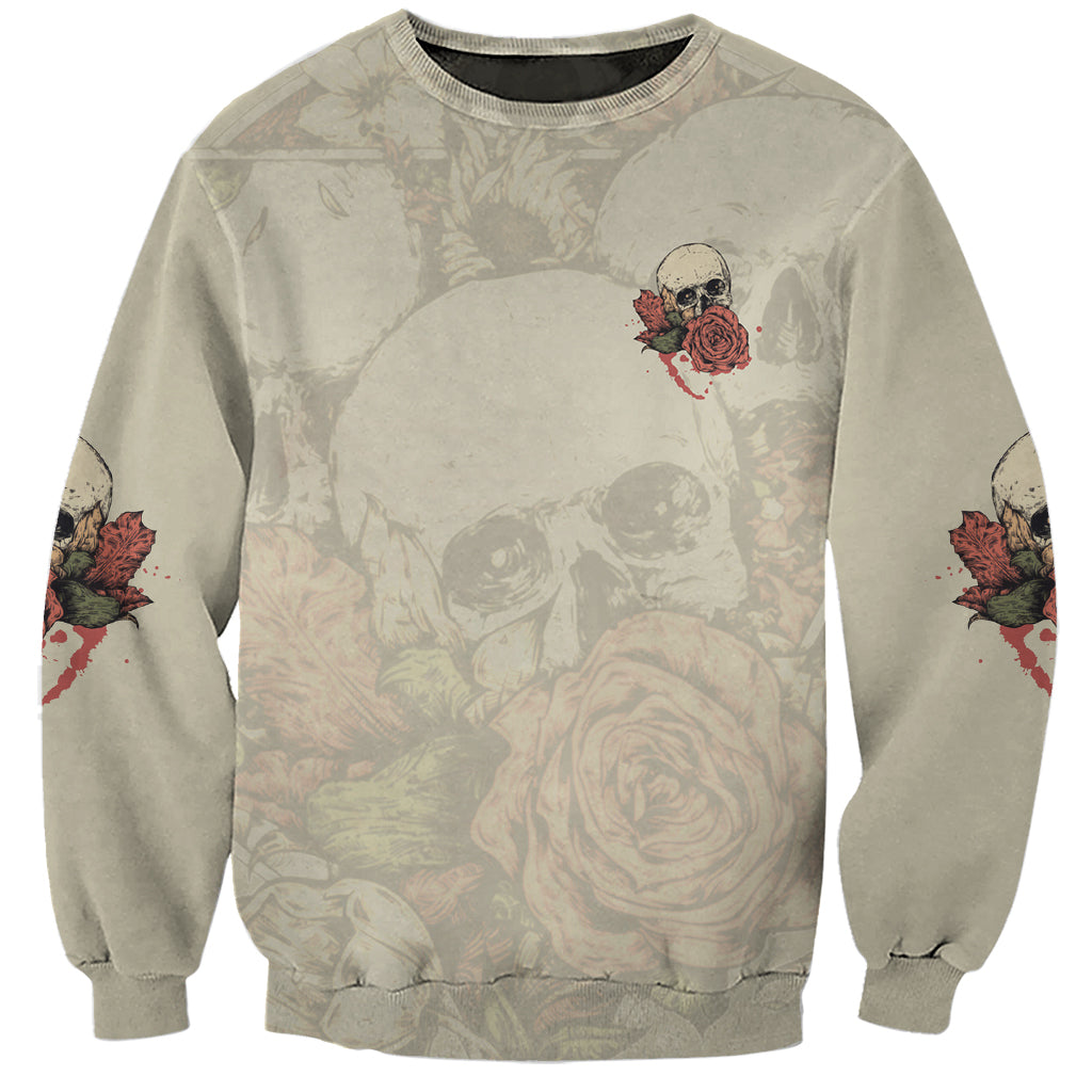 Stuck Between Idk Idc And Idgaf Skull Sweatshirt - Wonder Print Shop