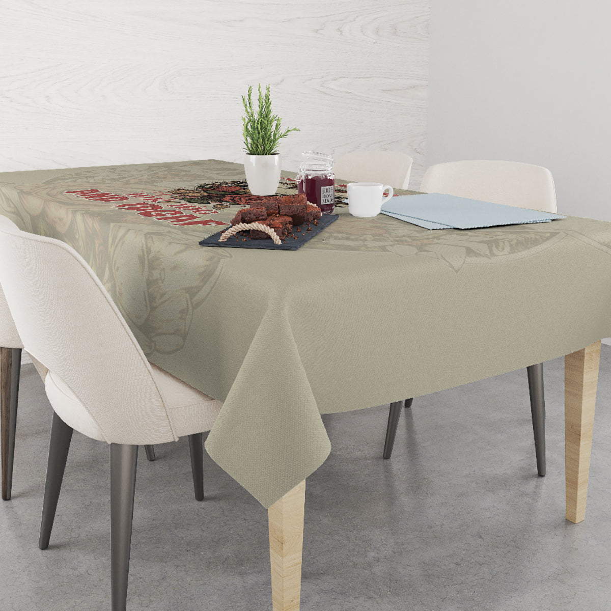 Stuck Between Idk Idc And Idgaf Skull Tablecloth - Wonder Print Shop