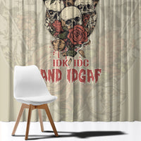 Stuck Between Idk Idc And Idgaf Skull Window Curtain - Wonder Print Shop