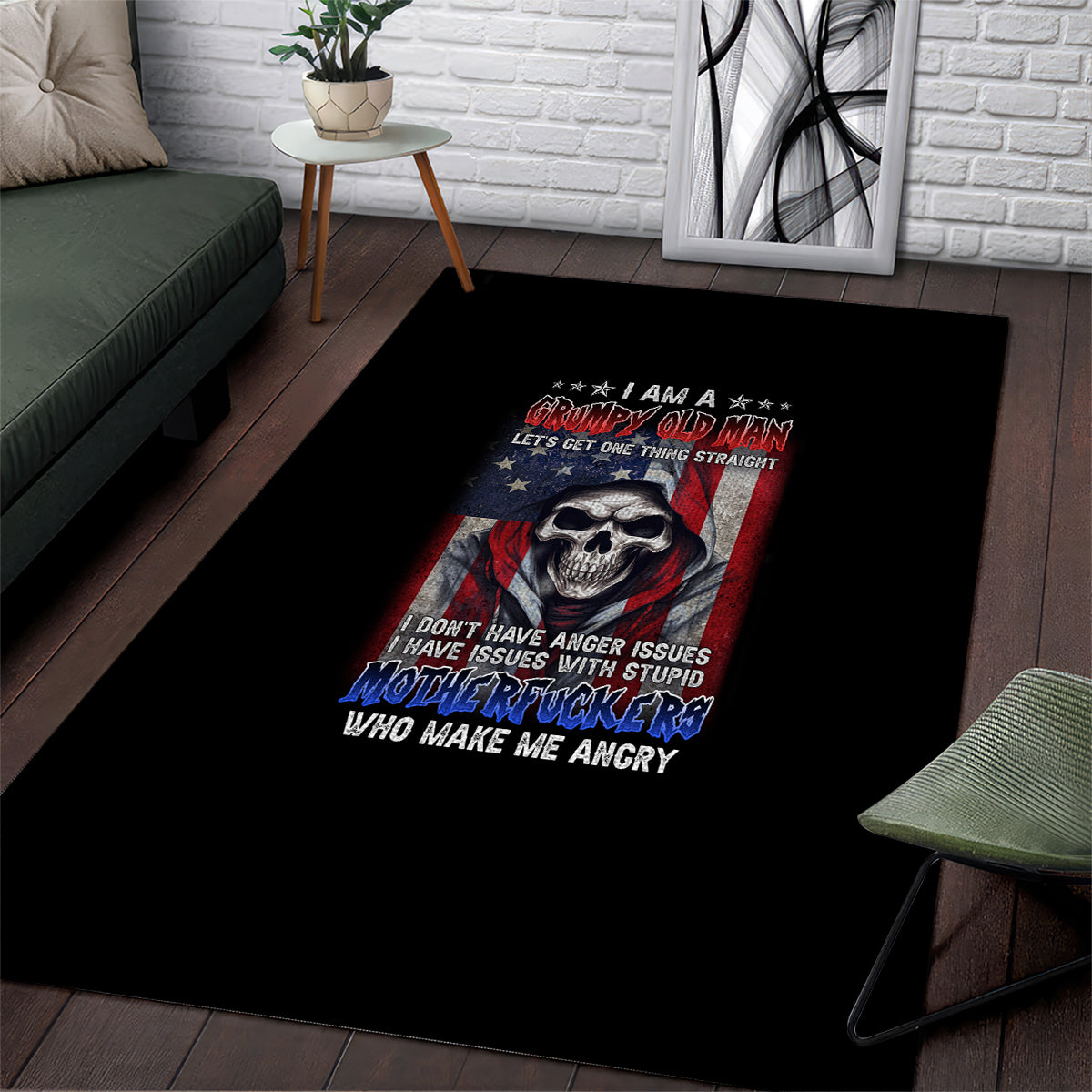 I Am A Grumpy Old Man Area Rug - Wonder Print Shop
