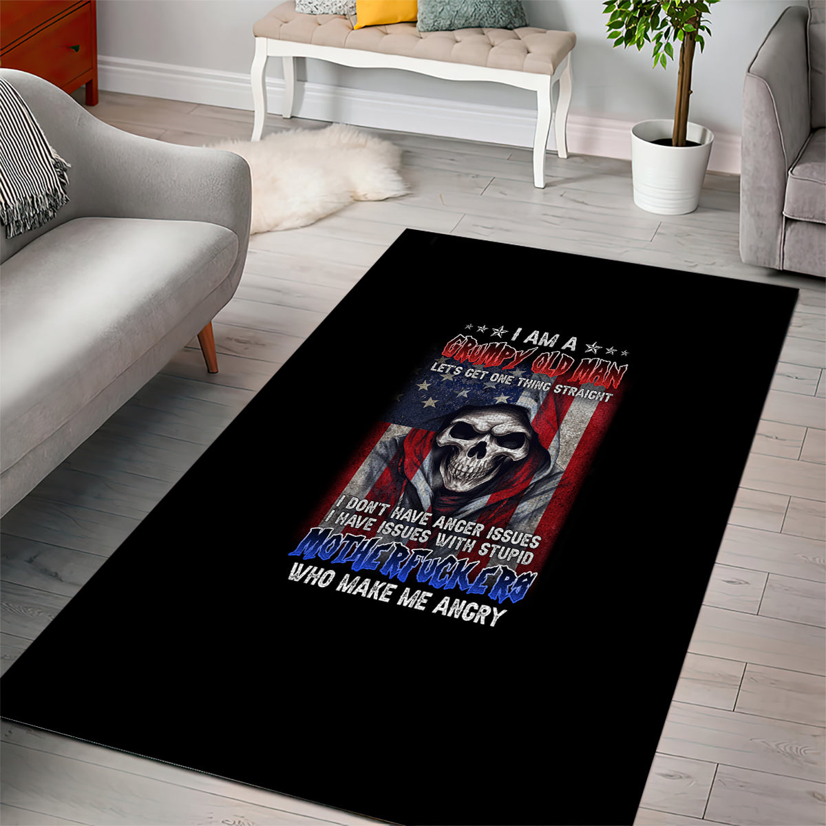 I Am A Grumpy Old Man Area Rug - Wonder Print Shop