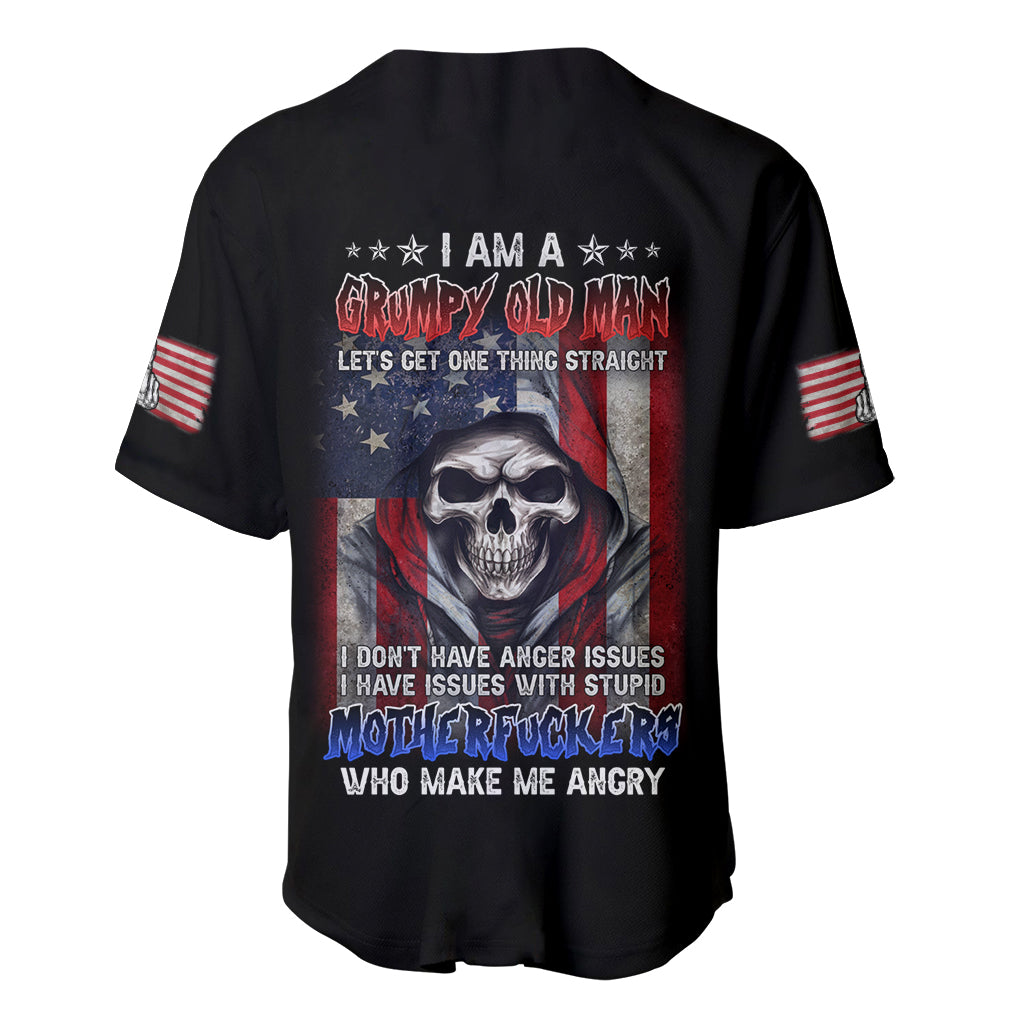 I Am A Grumpy Old Man Baseball Jersey - Wonder Print Shop