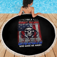 I Am A Grumpy Old Man Beach Blanket - Wonder Print Shop