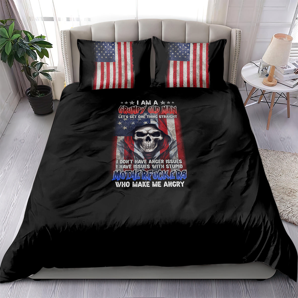 I Am A Grumpy Old Man Bedding Set - Wonder Print Shop