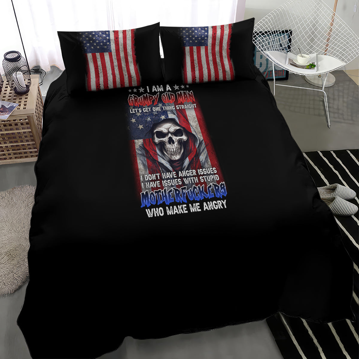 I Am A Grumpy Old Man Bedding Set - Wonder Print Shop