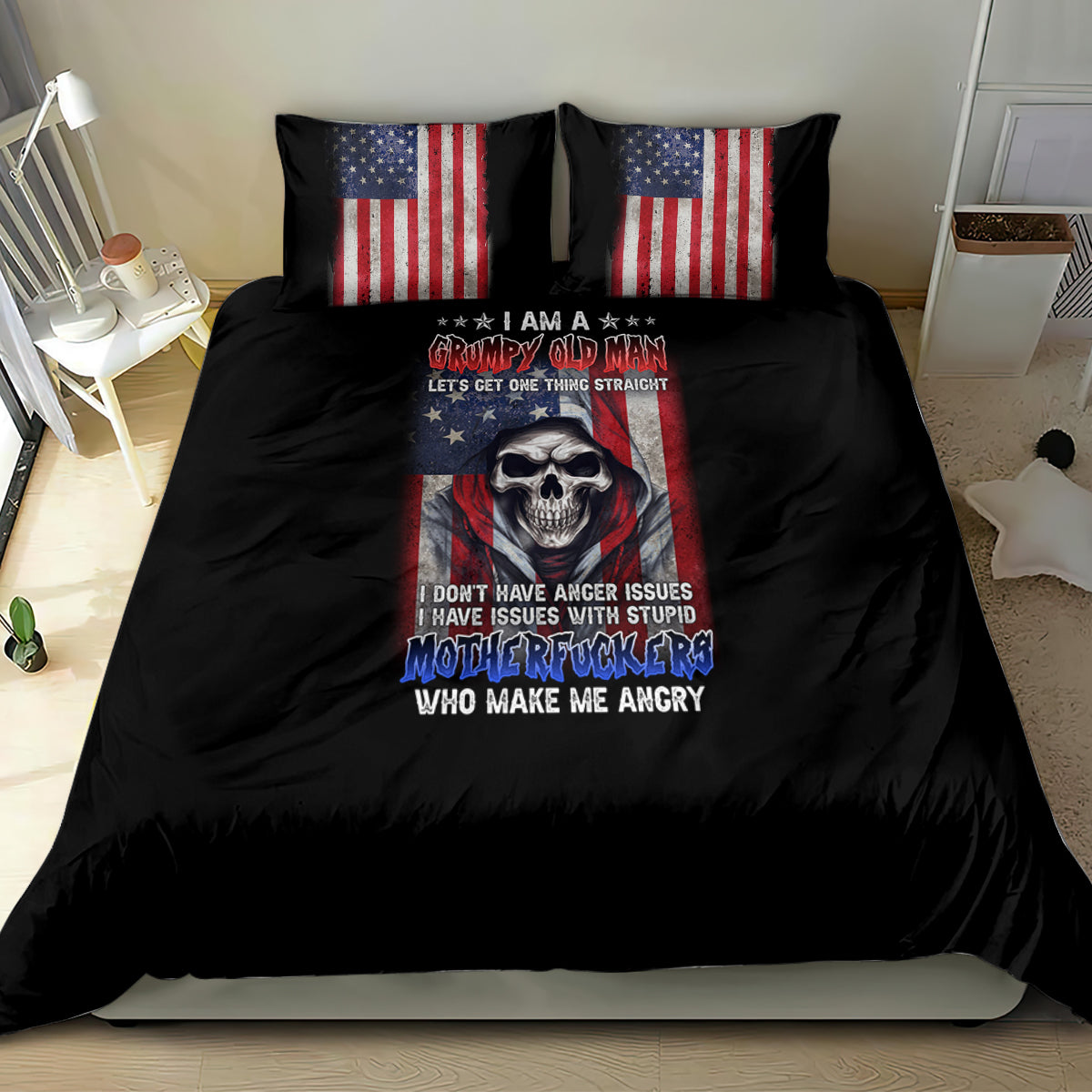 I Am A Grumpy Old Man Bedding Set - Wonder Print Shop