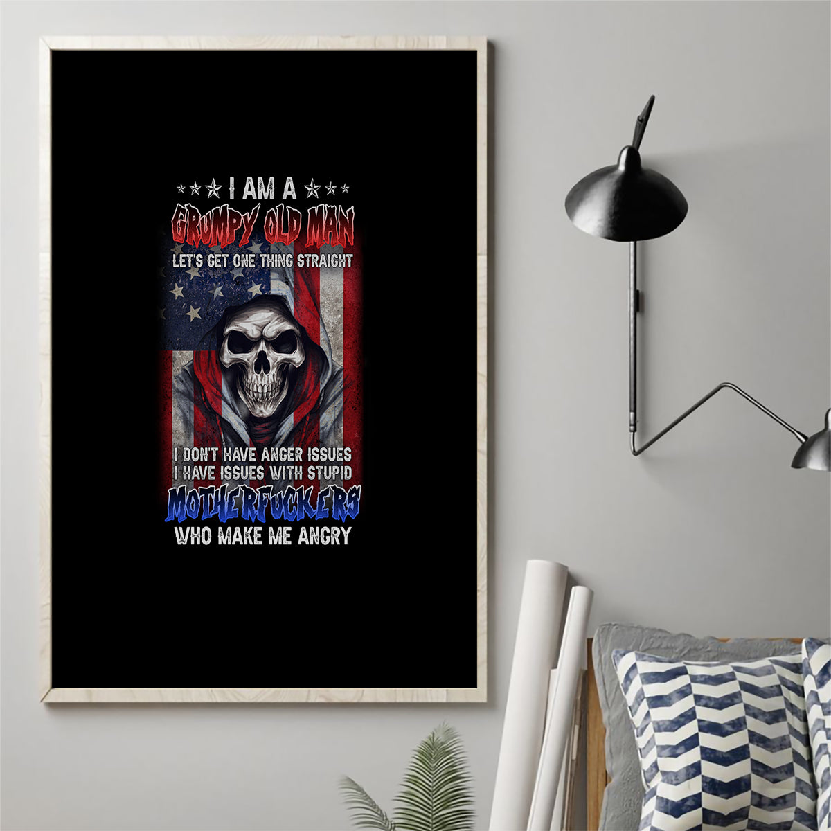 I Am A Grumpy Old Man Canvas Wall Art - Wonder Print Shop