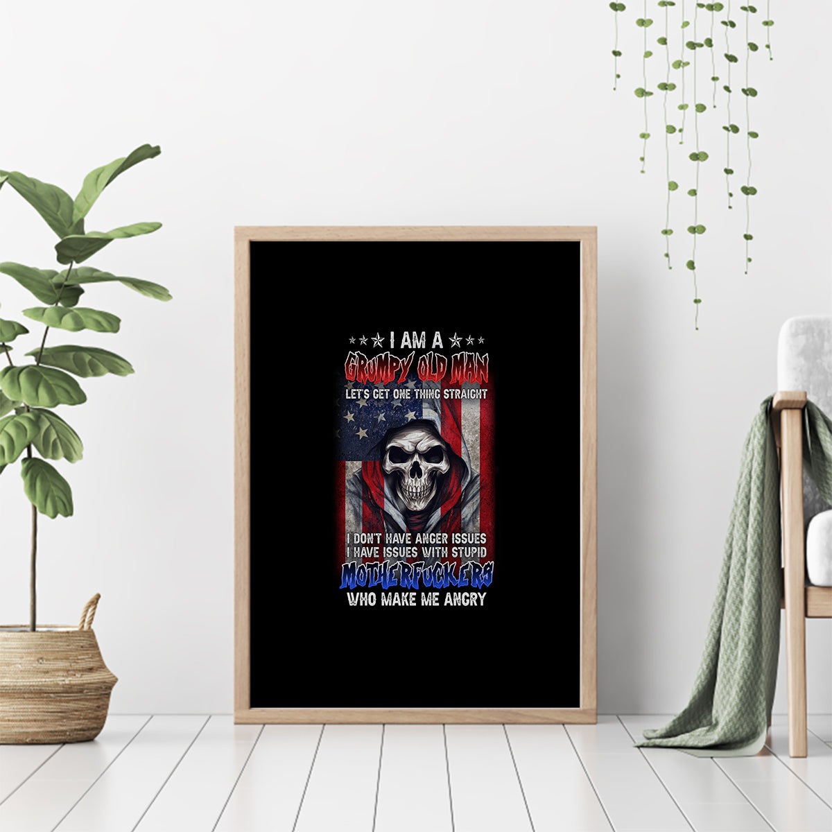 I Am A Grumpy Old Man Canvas Wall Art - Wonder Print Shop