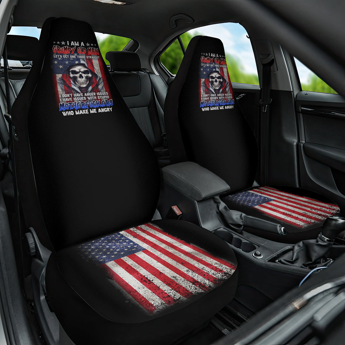 I Am A Grumpy Old Man Car Seat Cover - Wonder Print Shop