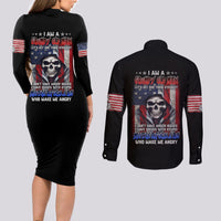 I Am A Grumpy Old Man Couples Matching Long Sleeve Bodycon Dress and Long Sleeve Button Shirt - Wonder Print Shop