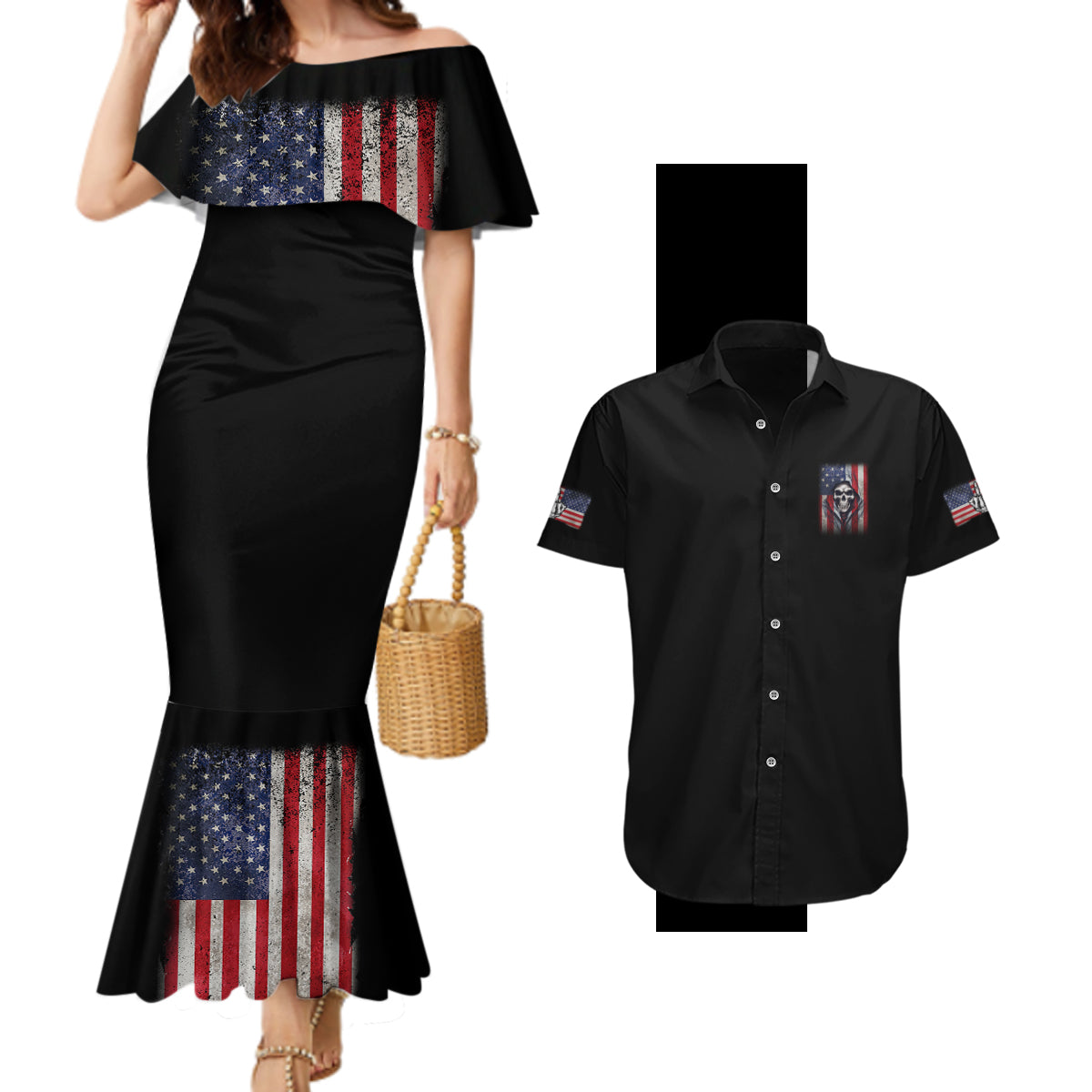 I Am A Grumpy Old Man Couples Matching Mermaid Dress and Hawaiian Shirt - Wonder Print Shop