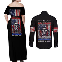 I Am A Grumpy Old Man Couples Matching Off Shoulder Maxi Dress and Long Sleeve Button Shirt - Wonder Print Shop