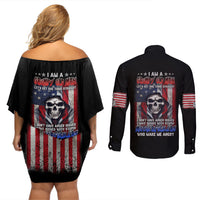 I Am A Grumpy Old Man Couples Matching Off Shoulder Short Dress and Long Sleeve Button Shirt - Wonder Print Shop