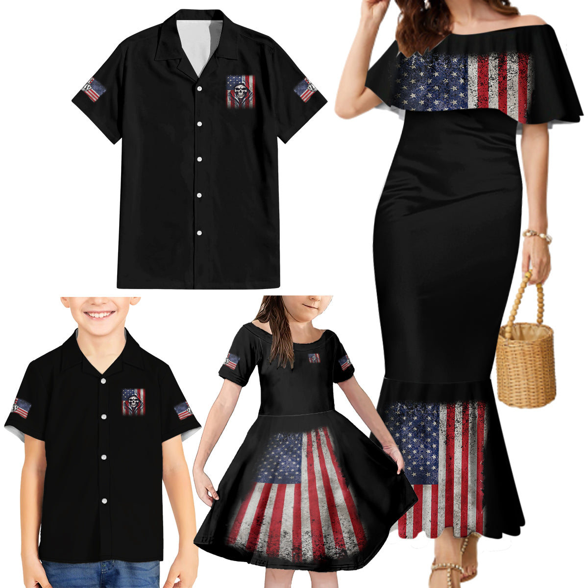 I Am A Grumpy Old Man Family Matching Mermaid Dress and Hawaiian Shirt - Wonder Print Shop