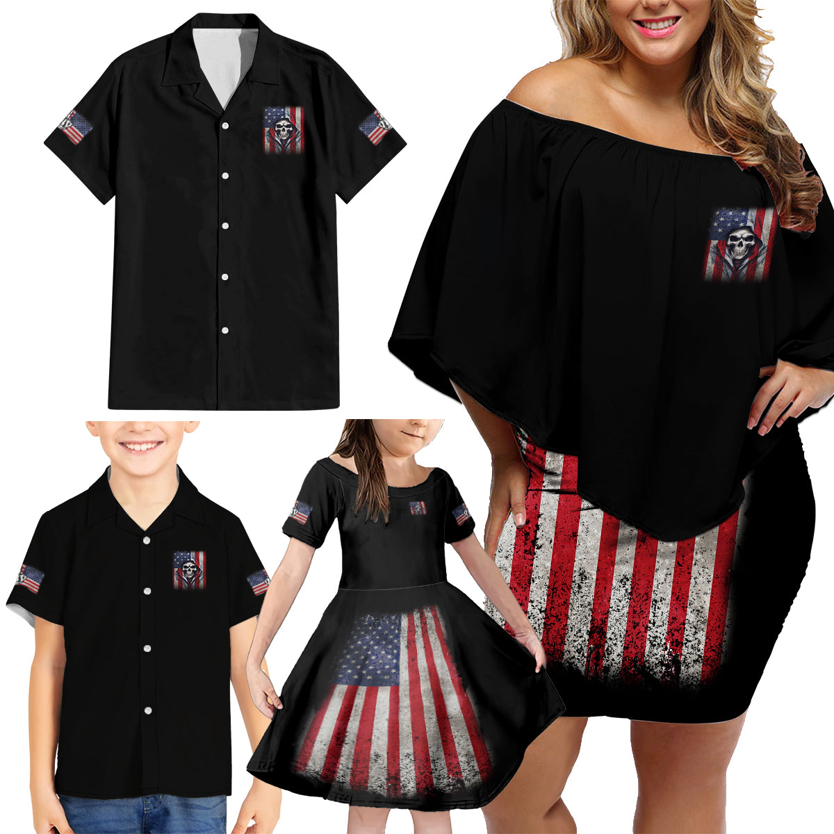 I Am A Grumpy Old Man Family Matching Off Shoulder Short Dress and Hawaiian Shirt - Wonder Print Shop