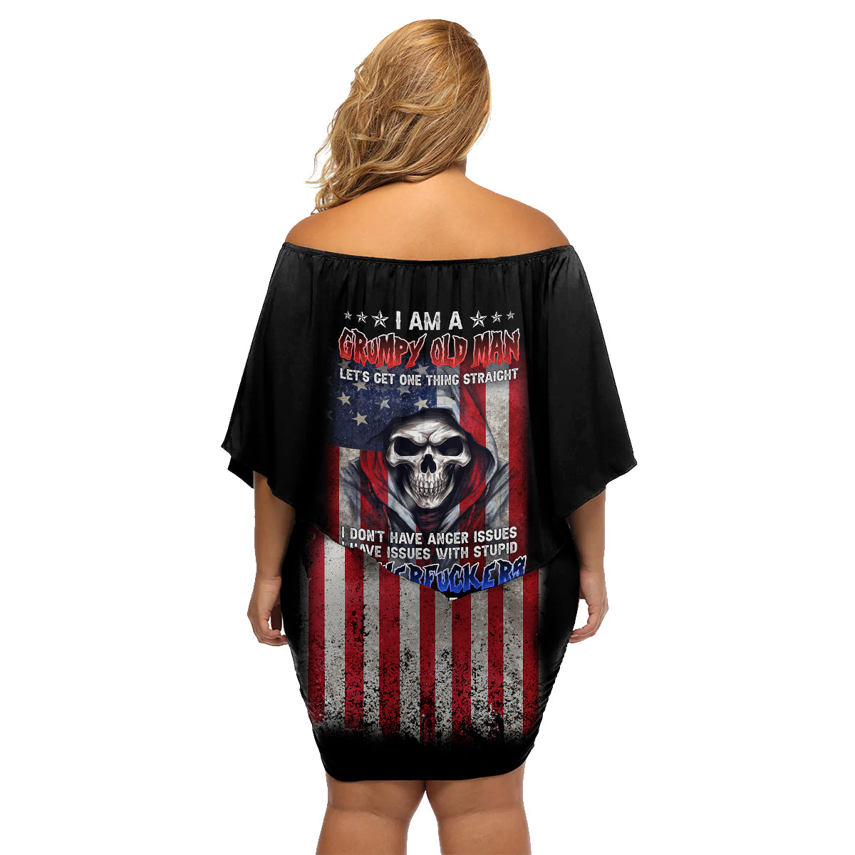 I Am A Grumpy Old Man Family Matching Off Shoulder Short Dress and Hawaiian Shirt - Wonder Print Shop