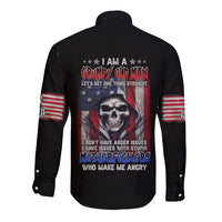 I Am A Grumpy Old Man Long Sleeve Button Shirt - Wonder Print Shop