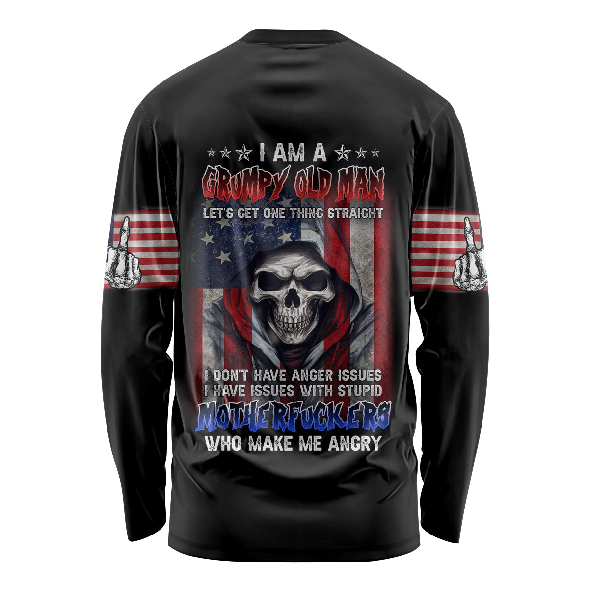 I Am A Grumpy Old Man Long Sleeve Shirt - Wonder Print Shop